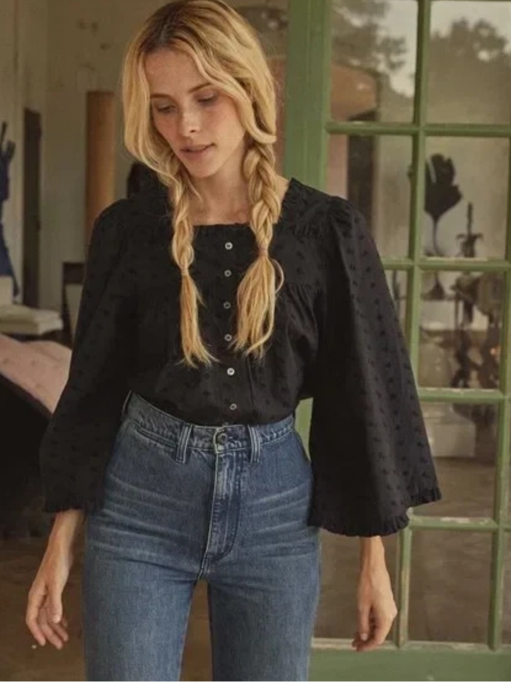 Doen Lunaria Blouse in Black XS